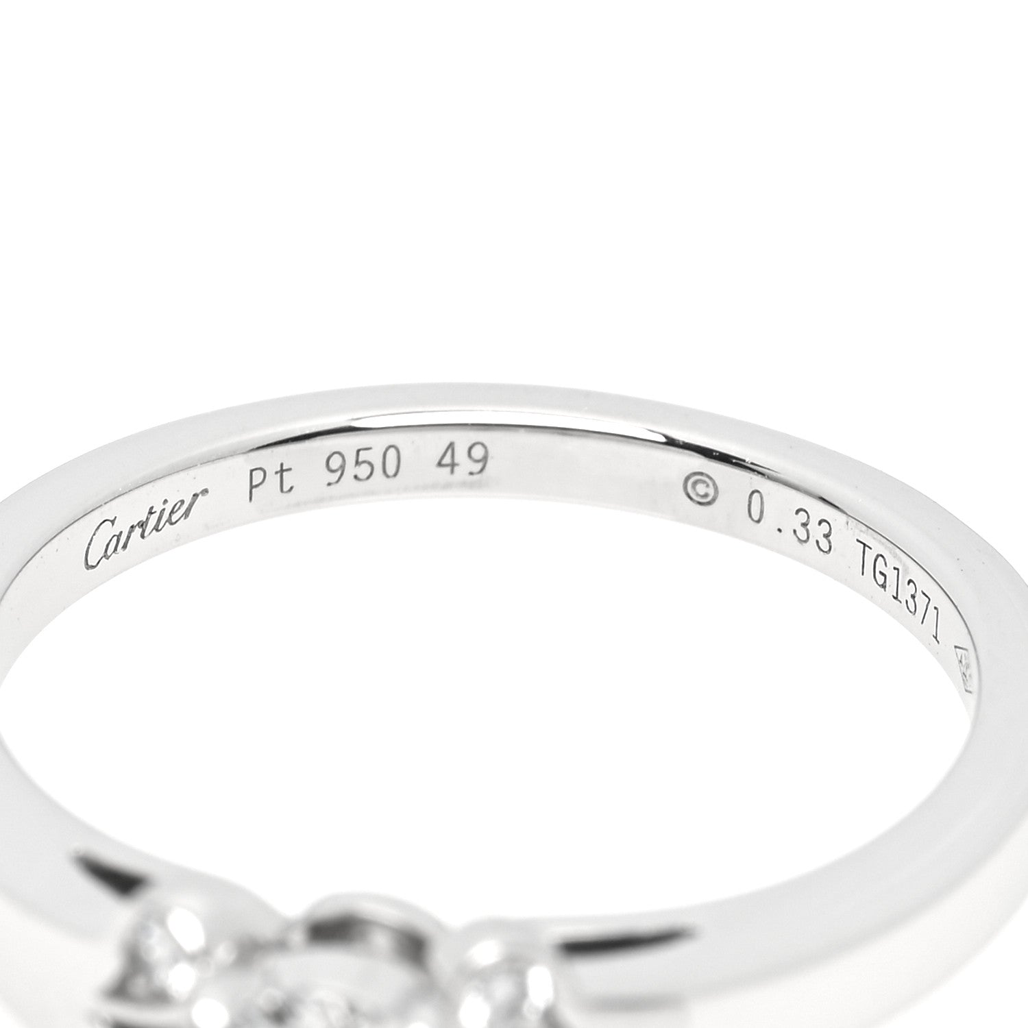 Cartier Platinum Diamond .33ct Ballerine Solitaire Engagement Ring 49 4.75 5 of 5