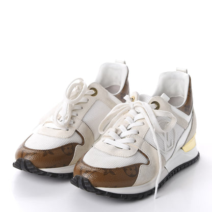 Louis Vuitton Suede Reverse Monogram Run Away Sneakers 35 White 3 of 8
