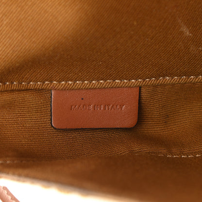 Celine Triomphe Canvas Triangle Crossbody Bag White Tan 6 of 11