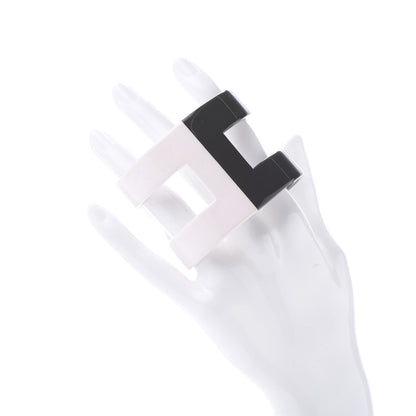 Hermes Lacquered Wood Ano Bracelet PM White Etain 2 of 8