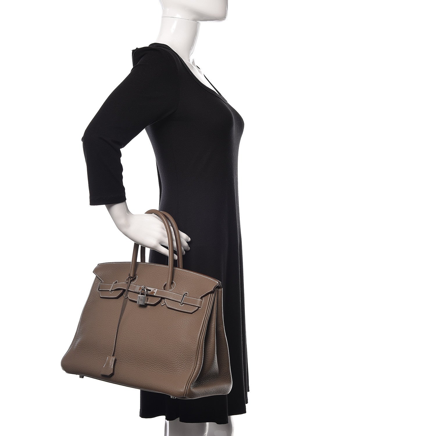 Hermes Taurillon Clemence Birkin 35 Etoupe 2 of 38