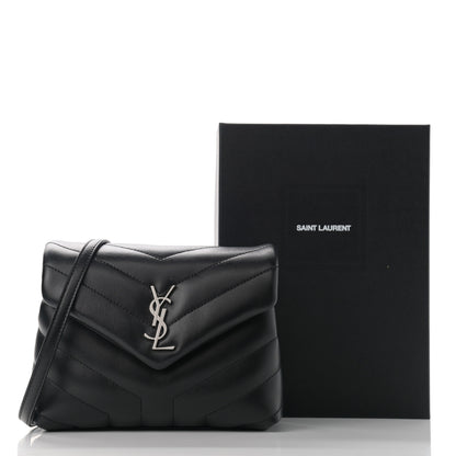 Saint Laurent Calfskin Y Quilted Monogram Toy Loulou Crossbody Bag Black 12 of 12