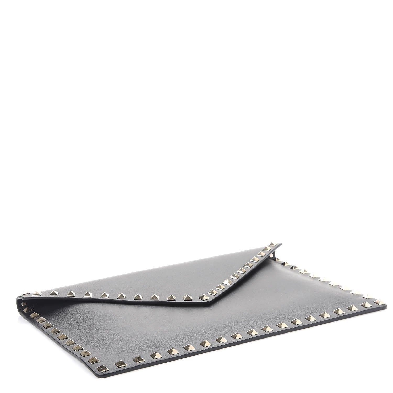 Valentino Garavani Vitello Large Rockstud Envelope Clutch Black 4 of 8