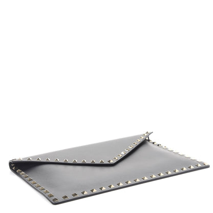 Valentino Garavani Vitello Large Rockstud Envelope Clutch Black 4 of 8