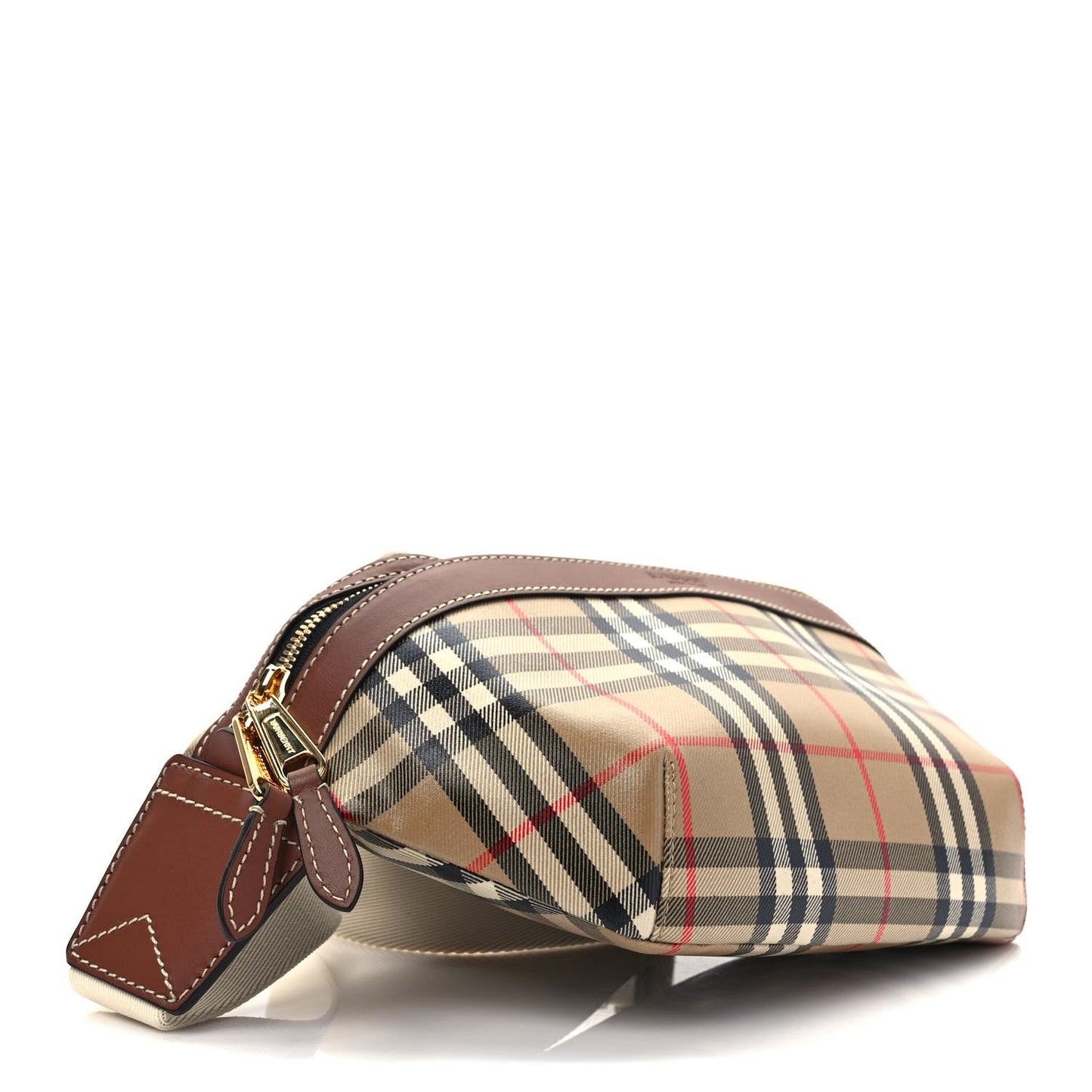 Nylon Vintage Check Medium Sonny Bum Bag Archive Beige Brown