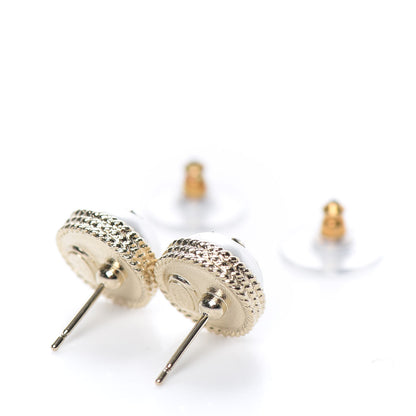 Chanel Pearl Crystal CC Round Earrings Gold 3 of 5