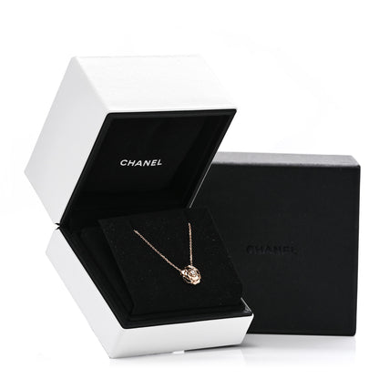 Chanel 18K Rose Gold Diamond Extrait de Camelia Pendant Necklace 8 of 8