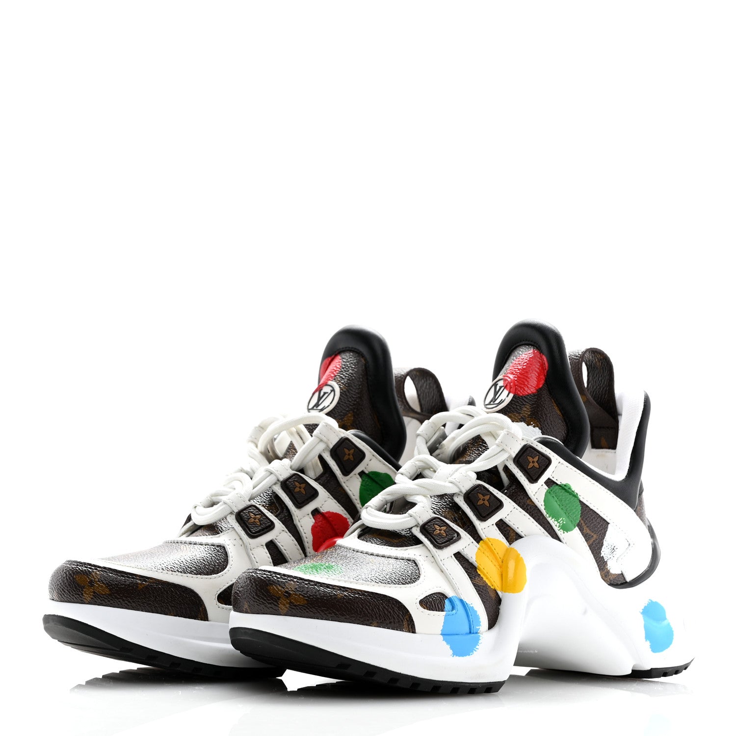 Louis Vuitton LV X YK Calfskin Monogram Dots Monogram Archlight Sneakers 38 White 4 of 10