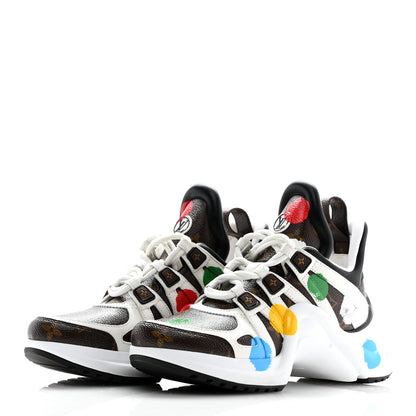 Louis Vuitton LV X YK Calfskin Monogram Dots Monogram Archlight Sneakers 38 White 4 of 10