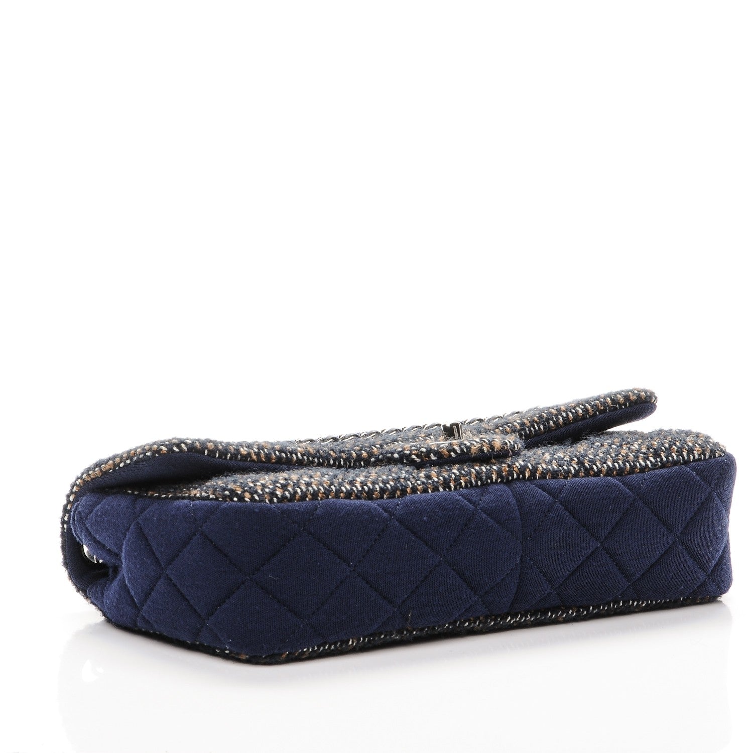 Chanel Jersey Tweed Quilted Small Flap Navy 4 of 7