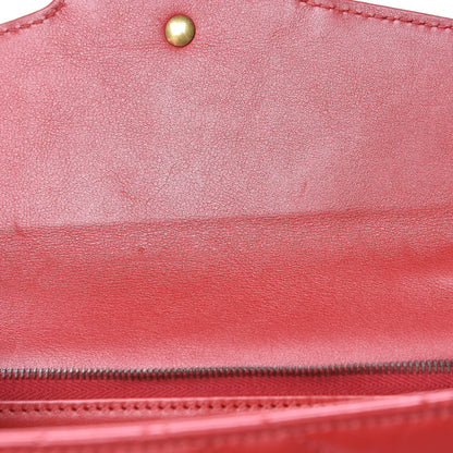 Gucci Calfskin Matelasse Mini GG Marmont Chain Wallet Hibiscus Red 15 of 16