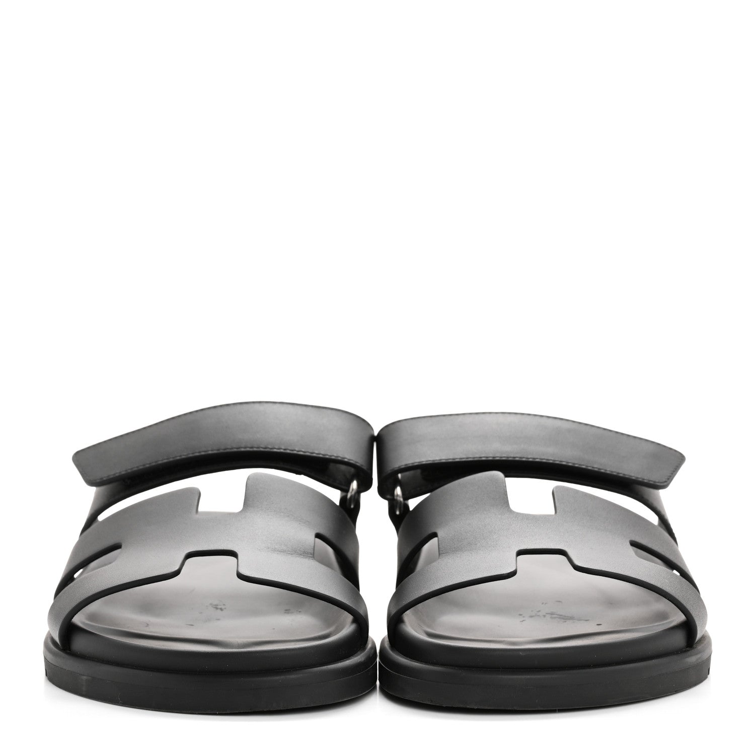 Hermes Calfskin Womens Chypre Sandals 38 Black 3 of 11