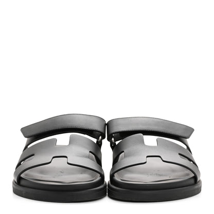 Hermes Calfskin Womens Chypre Sandals 38 Black 3 of 11