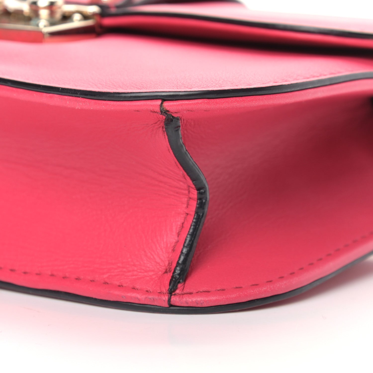 Valentino Garavani Vitello Small Glam Lock Rockstud Flap Deep Fuxia 7 of 12