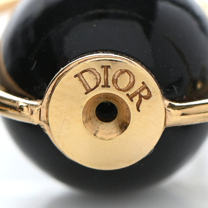 Christian Dior Pearl Tribales Dangle Chain Earrings Black Gold 4 of 4
