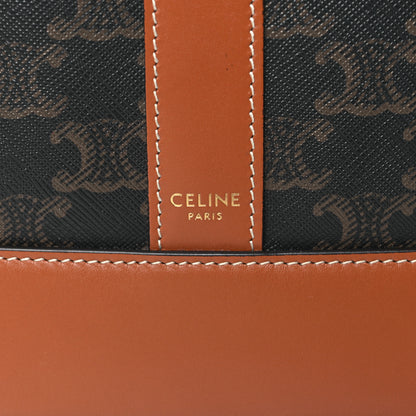 Celine Triomphe Canvas Calfskin Medium Bucket Bag Tan 6 of 10
