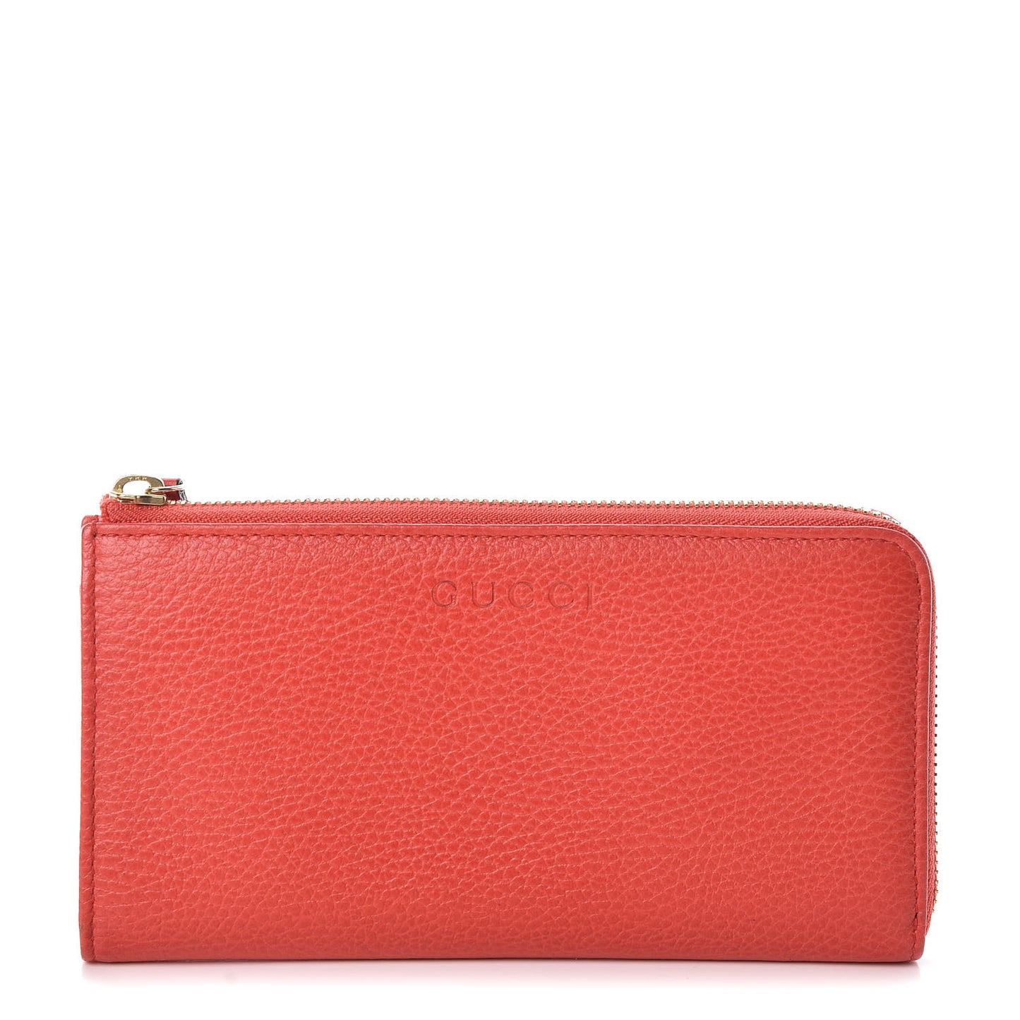 Pebbled Calfskin Donna Long Wallet Red