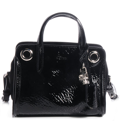 Alexander McQueen Grainy Patent Suede Mini Eyelet Padlock Black 1 of 8