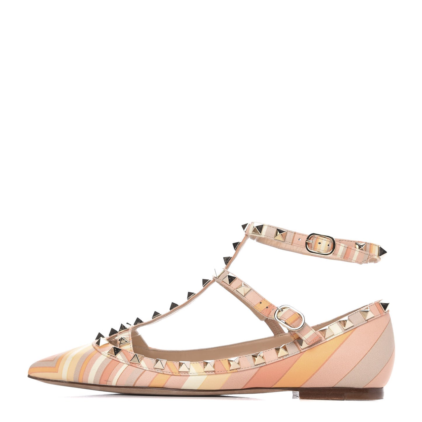 Nappa Native Couture 1975 Rockstud Cage Ballerina Flats 36 Mandarin Sorbet