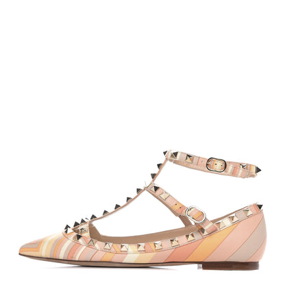 Valentino Garavani Nappa Native Couture 1975 Rockstud Cage Ballerina Flats 36 Mandarin Sorbet 1 of 9