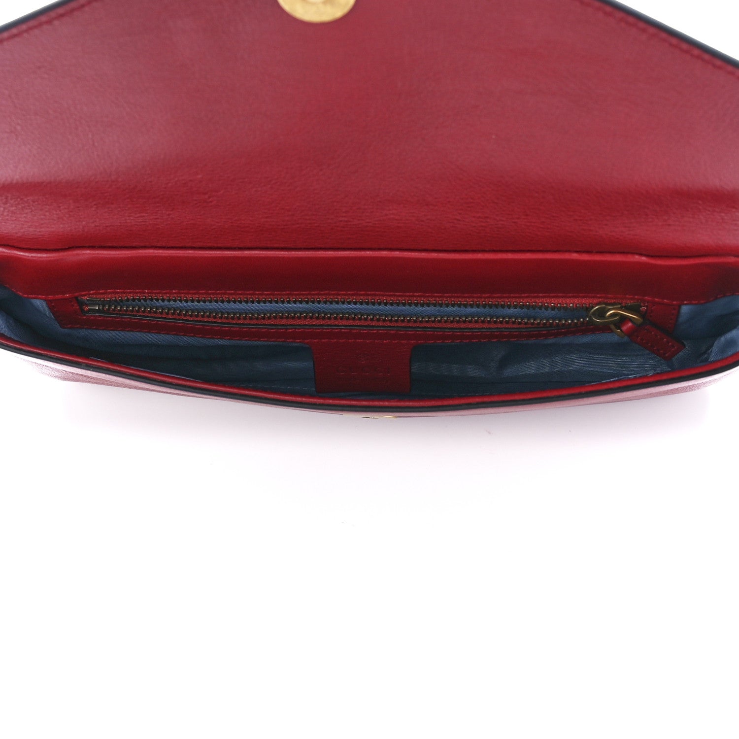 Gucci Calfskin Diagonal GG Medium Thiara Double Envelope Shoulder Bag Black Red 13 of 13