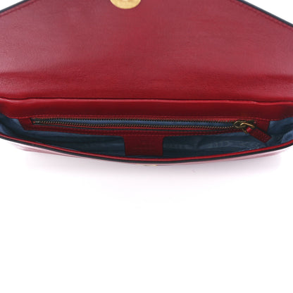 Gucci Calfskin Diagonal GG Medium Thiara Double Envelope Shoulder Bag Black Red 13 of 13