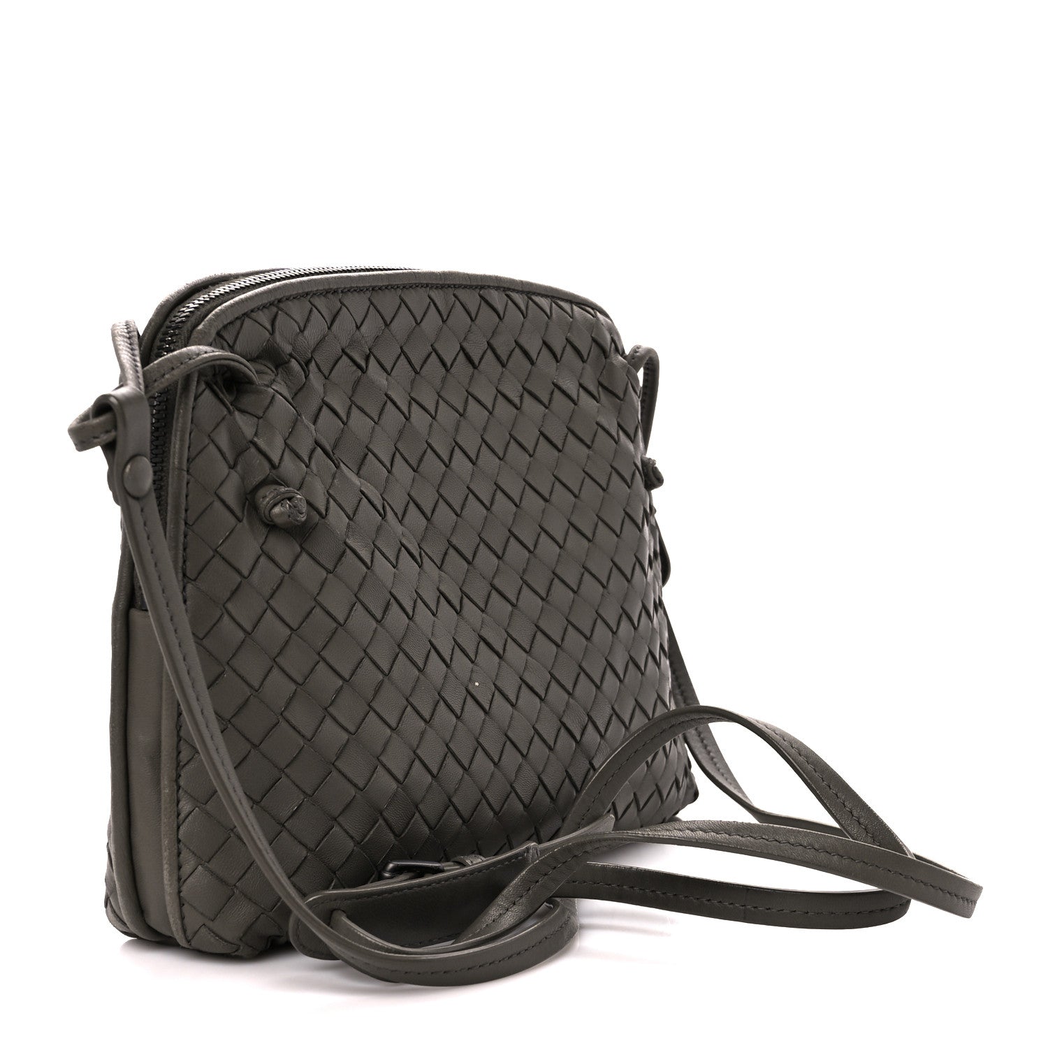 Bottega Veneta Nappa Intrecciato Nodini Crossbody Messenger Light Grey 3 of 11