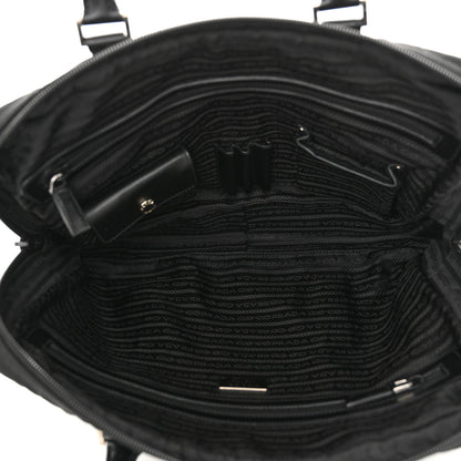 Prada Tessuto Nylon Saffiano Metal Triangle Logo Work Bag Black 5 of 10