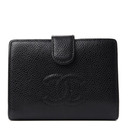Chanel Caviar Timeless CC Compact French Wallet Black 1 of 7