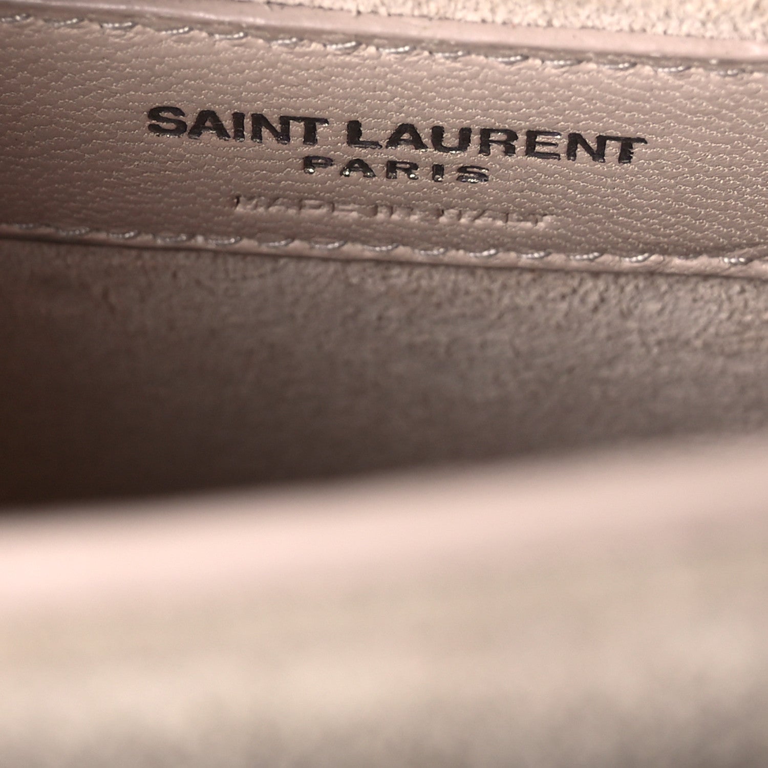 Saint Laurent Calfskin Crocodile Embossed Medium Monogram Sunset Dark Beige 7 of 13