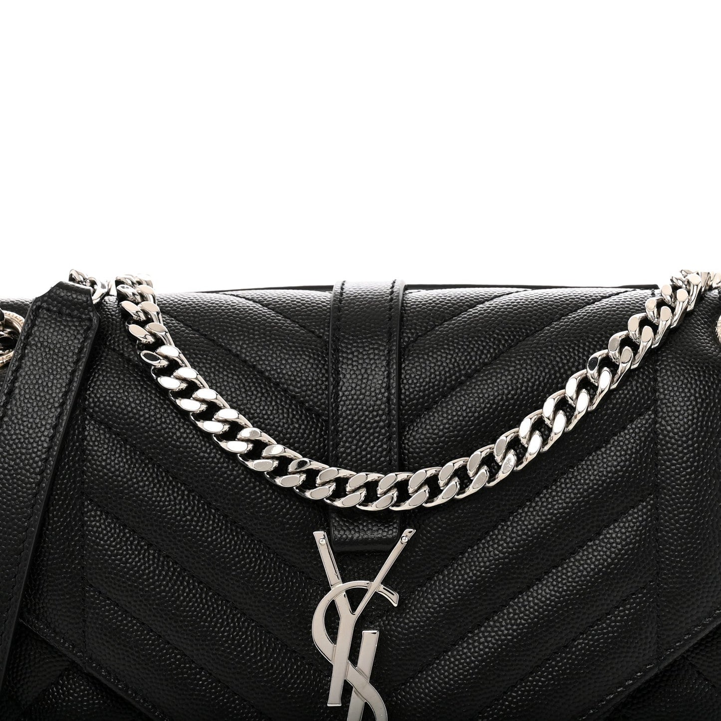 Grain De Poudre Textured Mixed Matelasse Triquilt Medium Monogram Satchel Black