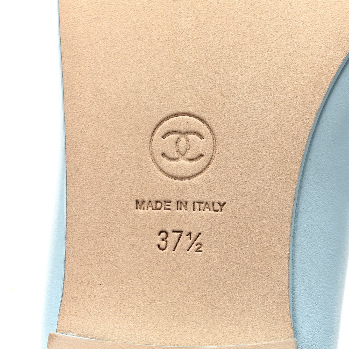 Lambskin Cap Toe CC Ballerina Flats 37.5 Blue Burgundy