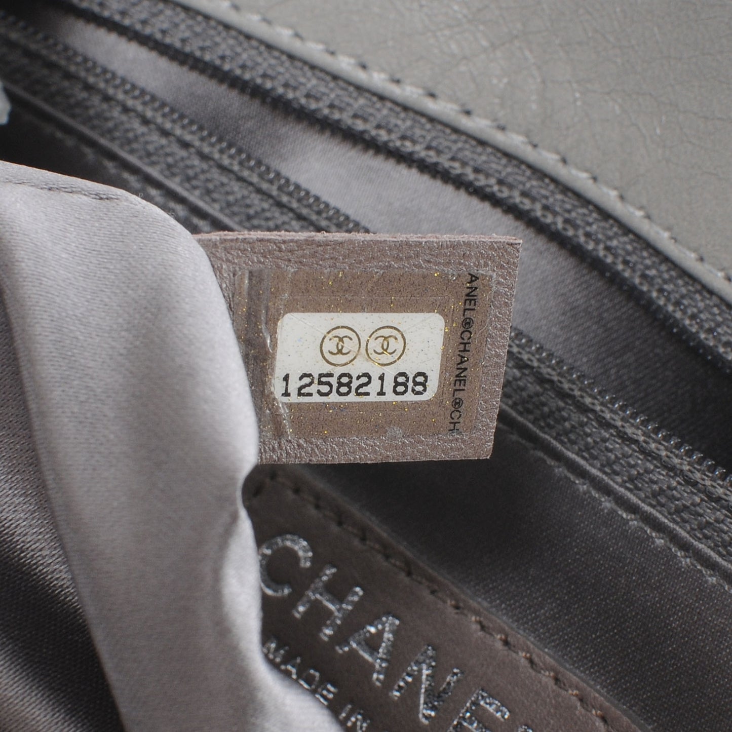 Lambskin Quilted East West Large Tote Grey