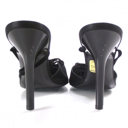 FASHIONPHILE RENECAOVILLASatinVelvetLaceUpHeels40Black 3 of 6