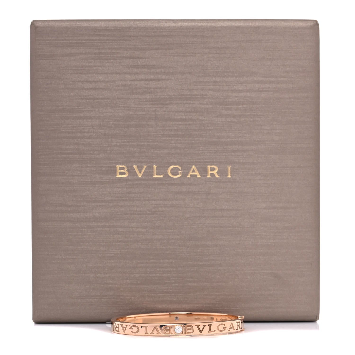 Bulgari 18K Rose Gold Diamond B.Zero1 Essential Bangle Bracelet S 6 of 6