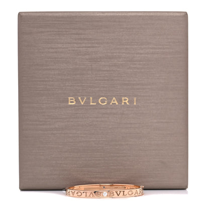 Bulgari 18K Rose Gold Diamond B.Zero1 Essential Bangle Bracelet S 6 of 6