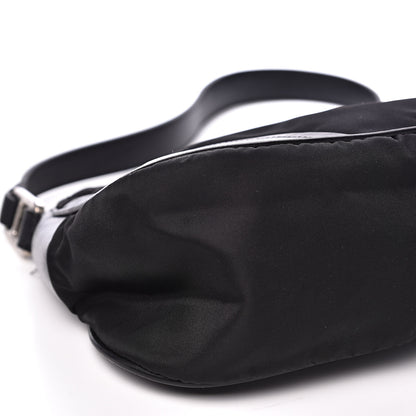 Prada Tessuto Nylon Soft Calfskin Shoulder Bag Black 6 of 15