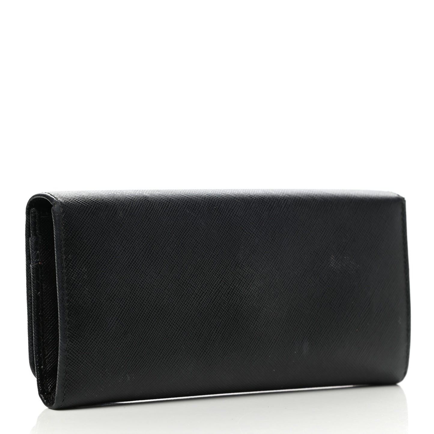 Saffiano Metal Continental Flap Wallet Black