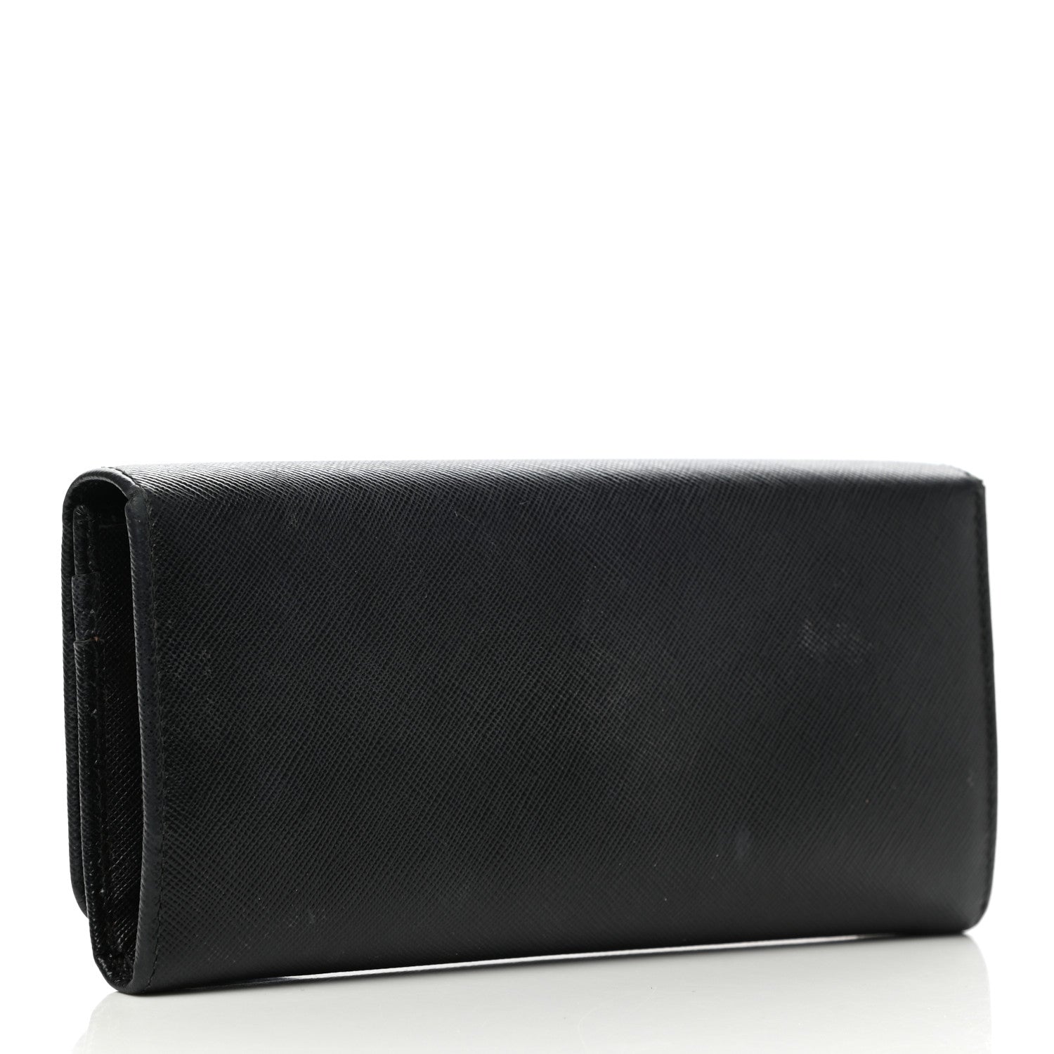 Prada Saffiano Metal Continental Flap Wallet Black 4 of 13