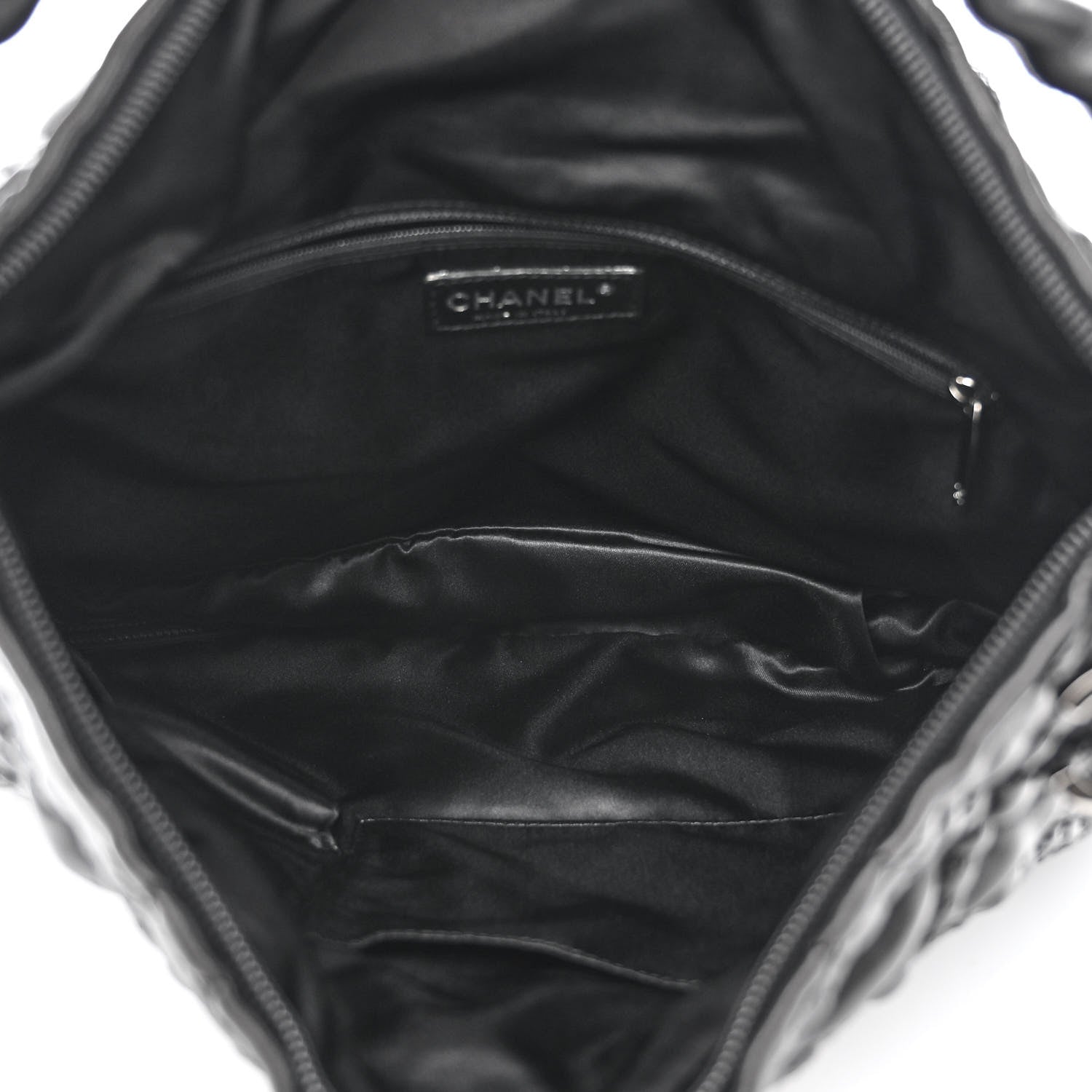 Chanel Quilted Lambskin Hidden Chain Hobo Black 5 of 11