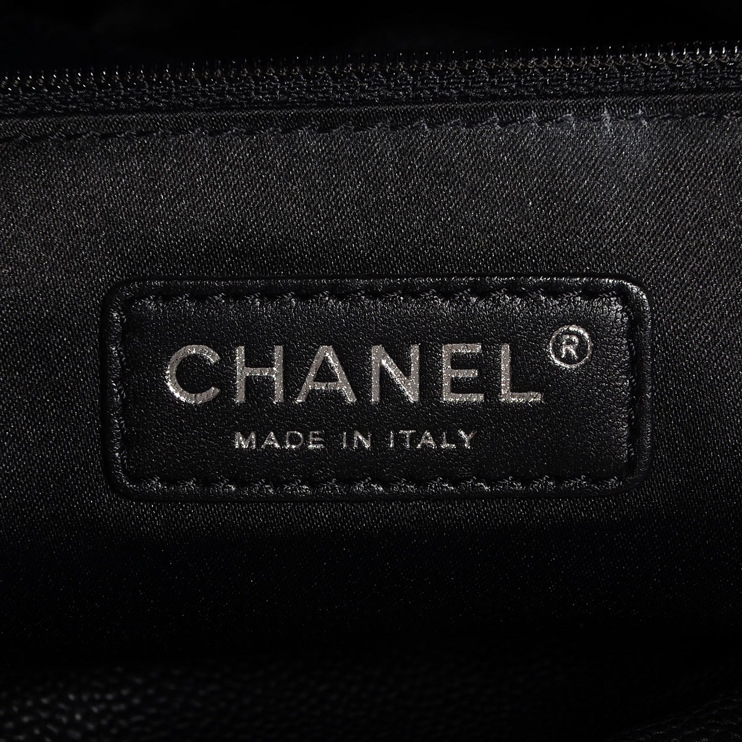 Chanel Distressed Glazed Caviar Quilted Large Elastic Tote Black 6 of 9