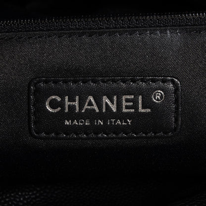 Chanel Distressed Glazed Caviar Quilted Large Elastic Tote Black 6 of 9