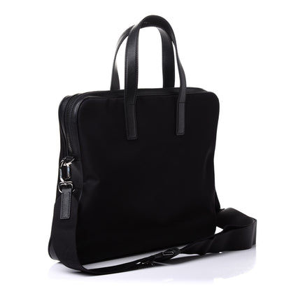 Prada Tessuto Nylon Saffiano Metal Triangle Logo Work Bag Black 2 of 9