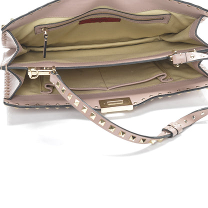 Valentino Garavani Vitello Rockstud Flip-Lock Shoulder Bag Poudre 5 of 6