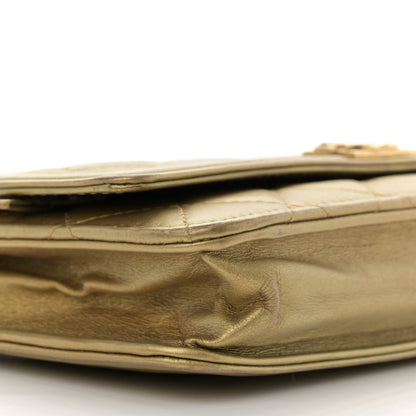 Chanel Distressed Calfskin Quilted Boy Wallet On Chain WOC Gold 10 of 15