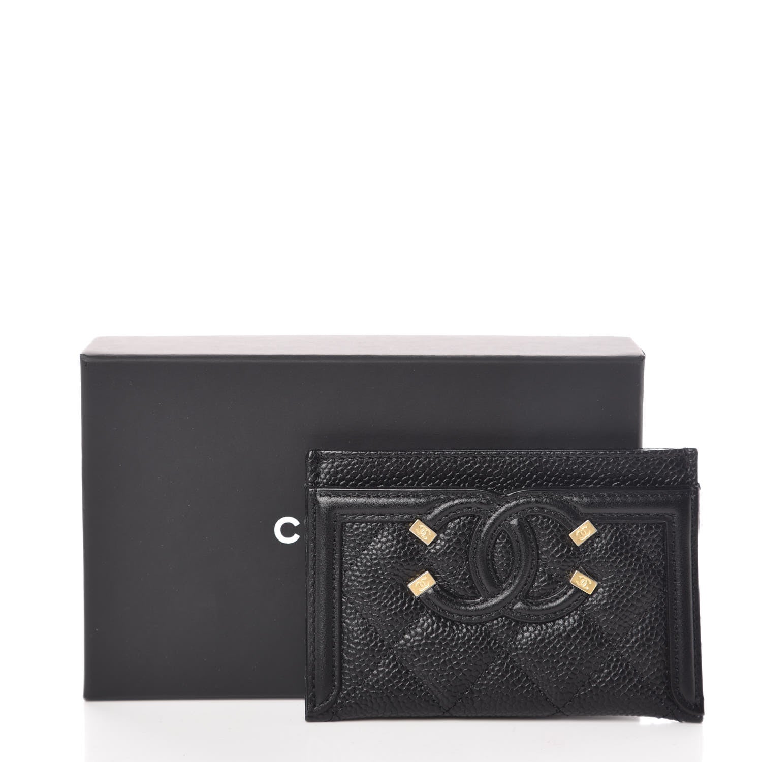 Chanel Caviar Quilted Filigree Card Holder Black 9 of 9