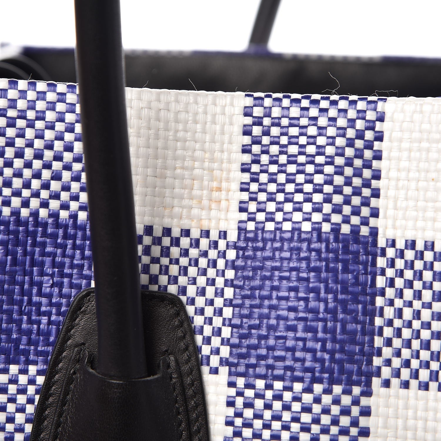 Celine Gingham Woven Medium Phantom Luggage Cobalt 9 of 13