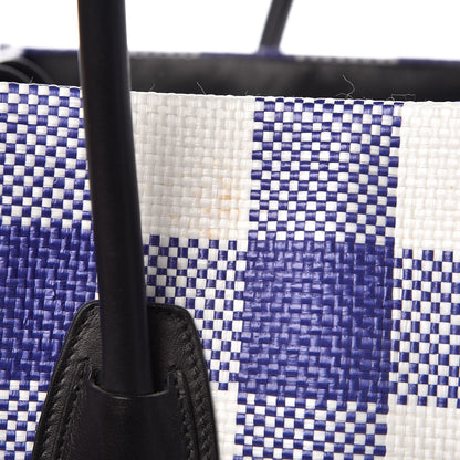 Celine Gingham Woven Medium Phantom Luggage Cobalt 9 of 13