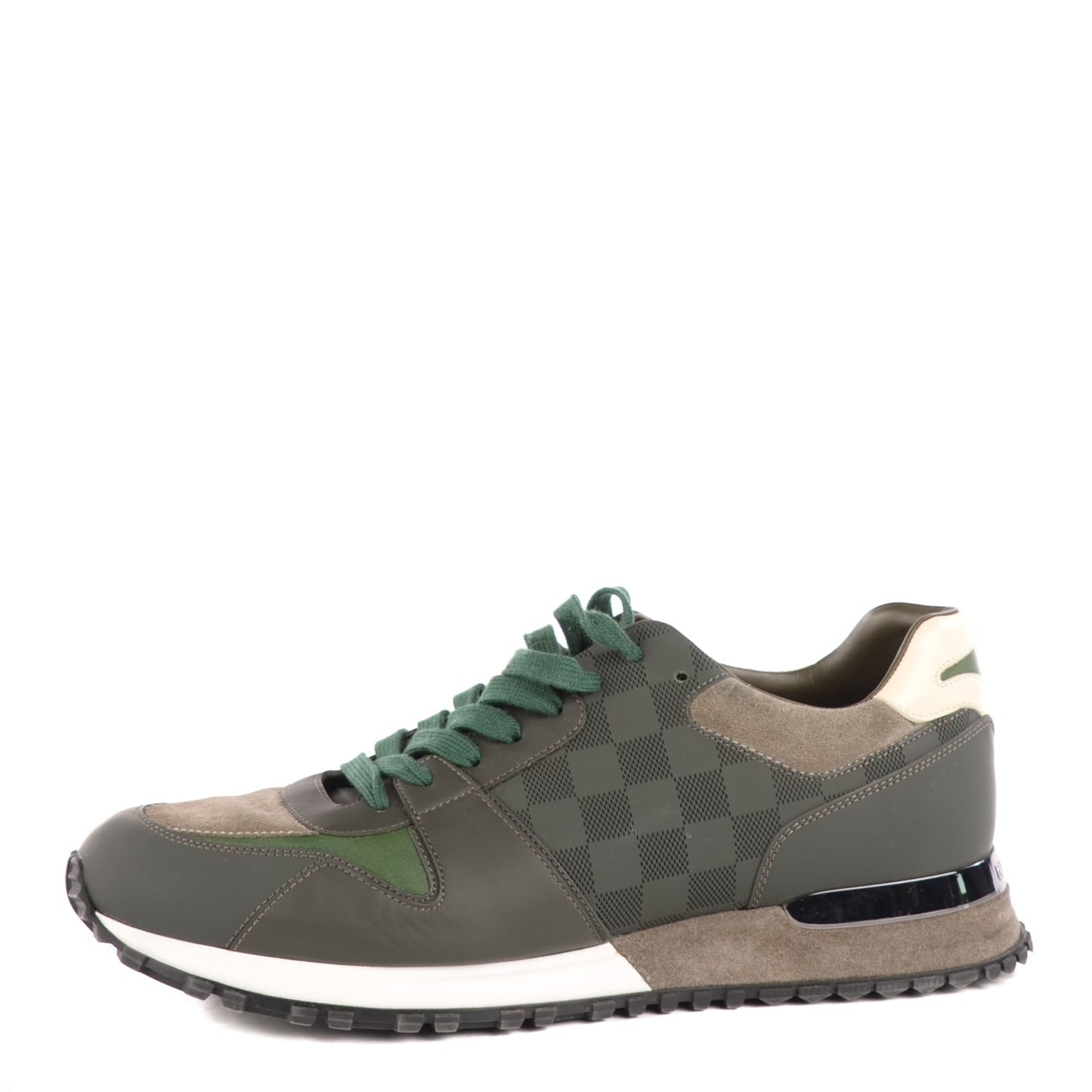 Suede Damier Run Away Sneakers 38.5 Vert