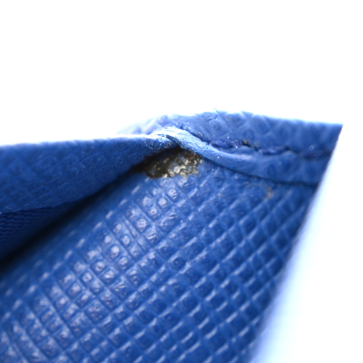 Saffiano Metal Compact Snap Bi-Fold Wallet Blue